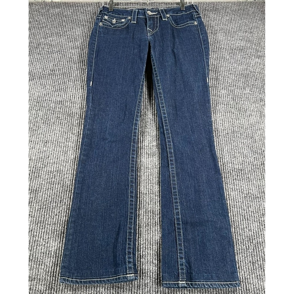 True Religion Jeans Womens 27 Blue Boot Cut USA Made Casual Stretch Comfort